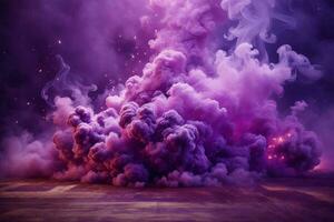 lila rök tapet, rök bakgrund, rök effekter bakgrund, rök tapeter, färgrik rök bakgrund, abstrakt rök tapeter, ai generativ foto