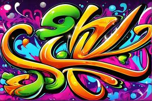 graffiti tapet, graffiti bakgrund, graffiti mönster, gata konst bakgrund, graffiti konst, graffiti design, graffiti måla, ai generativ foto