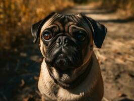 mops hund skapas med generativ ai teknologi foto