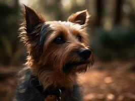 australier terrier hund skapas med generativ ai teknologi foto