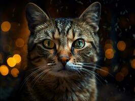 katt porträtt stänga upp skapas med generativ ai teknologi foto