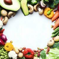 värld vegan dag med olika friska grönsaker ai generativ foto