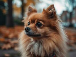 spets hund skapas med generativ ai teknologi foto