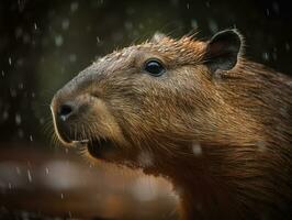 capybara porträtt skapas med generativ ai teknologi foto