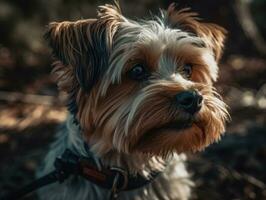 biewer terrier hund skapas med generativ ai teknologi foto