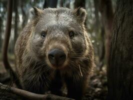 wombat porträtt skapas med generativ ai teknologi foto