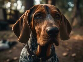 amerikan engelsk coonhound hund skapas med generativ ai teknologi foto