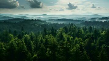 dagsljus skog vista - genererad ai scen foto