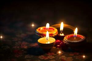 olja lampor dekoration i diwali festival. foto