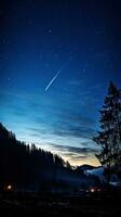komet strimmor genom de natt himmel foto