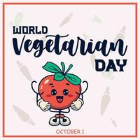 värld vegetarian dag. värld vegetarian dag är observerats årligen runt om de planet på oktober 1. värld vegetarian dag baner design. affisch, baner, omslag, senare, sida, vektor, flygblad, borstare foto