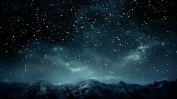abstrakt bakgrund med stjärnor i de mörk himmel, dess snöar. generativ ai foto