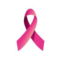 rosa band på en vit bakgrund symbol av de bekämpa mot bröst cancer foto