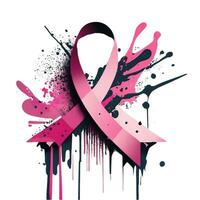 grafik rosa band på en vit bakgrund symbol av de bekämpa mot bröst cancer foto