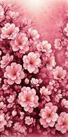 bakgrund rosa blommor sakura träd grafik foto