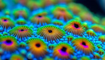 under vattnet makro avslöjar mång färgad hav liv mönster foto