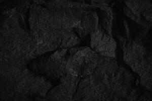 sten svart textur bakgrund. mörk cement, betong grunge. bricka grå, marmor mönster, vägg svart bakgrund tom för design foto
