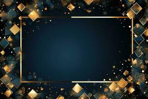 gyllene ram med annorlunda rombs på en mörk blå bakgrund foto