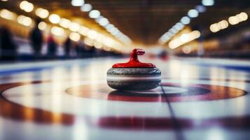 curling. strategisk gameplay på smart is foto