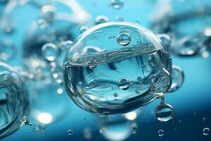 glas av vatten med bubblor ai generativ foto