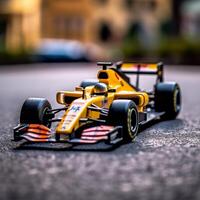 3d återges mini formel ett bil f1 ai generativ foto