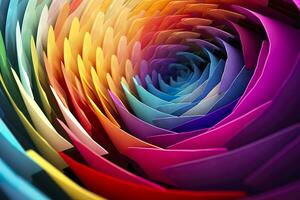 geometrisk spiral mönster i vibrerande och energisk färger. en professionell Färg gradering experimentera. ai generativ foto