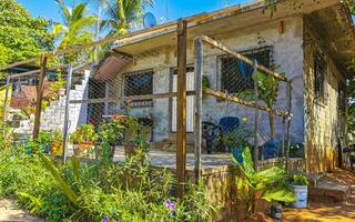 puerto escondido oaxaca mexico 2023 typisk skön färgrik turist gata trottoar stad puerto escondido Mexiko. foto