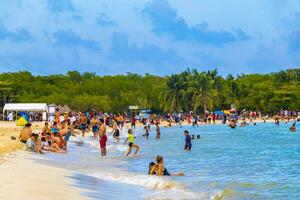 playa del carmen quintana roo mexico 2023 tropisk karibiska strand cenote punta esmeralda playa del carmen Mexiko. foto