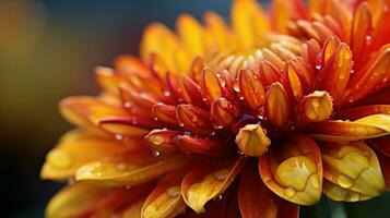 gul krysantemum blomma, flora i natur generativ ai, ai genererad foto