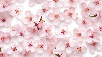 körsbär blomma blomma mönstrad bakgrund. blomma textur bakgrund. generativ ai foto