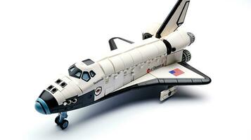 visning en 3d miniatyr- Plats shuttle atlantis. generativ ai foto