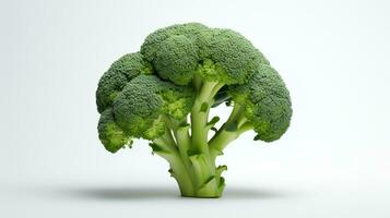 Foto av broccoli isolerat på vit bakgrund. generativ ai