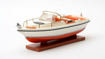 visning en 3d miniatyr- båt. generativ ai foto