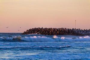 solnedgång vid Playa del Rosarito - Rosarito Beach, Mexiko 2019 foto