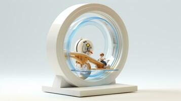 visning en 3d miniatyr- monowheel. generativ ai foto