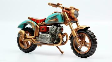 visning en 3d miniatyr- motorcykel. generativ ai foto