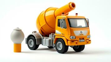 visning en 3d miniatyr- cement mixer. generativ ai foto