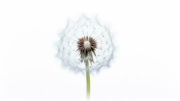 Foto av skön maskros blomma isolerat på vit bakgrund. generativ ai