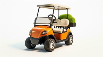 visning en 3d miniatyr- golf vagn. generativ ai foto