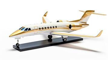 visning en 3d miniatyr- privat jet. generativ ai foto