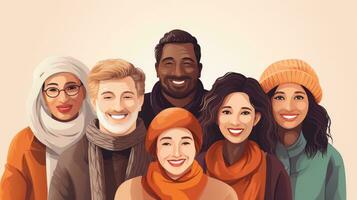 mångfald - människor av Allt races och kön tillsammans foto