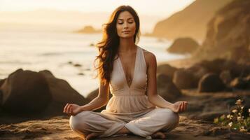 mindfulness - yoga meditation och egenvård foto