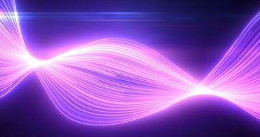 abstrakt purpur lysande flygande vågor från rader energi magisk bakgrund foto