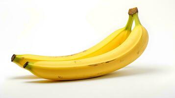 två bananer är visad på en vit bakgrund ai generativ foto