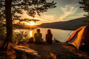 bild av spänning utomhus- äventyr, vandring, camping, Kajakpaddling foto