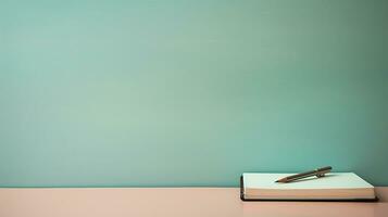 3d framställa av en bok på en minimalistisk bakgrund. generativ ai foto