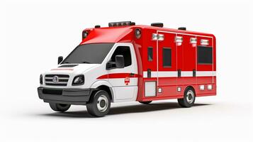 visning en 3d miniatyr- ambulans. generativ ai foto