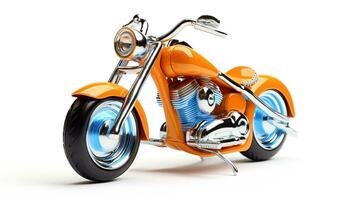 visning en 3d miniatyr- bobber motorcykel. generativ ai foto