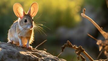 närbild Foto av en jerboa ser i deras livsmiljö. generativ ai