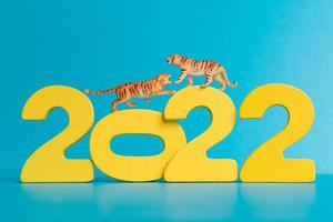 miniatyr tiger och nummer 2022, året för tiger kinesiska nyåret foto